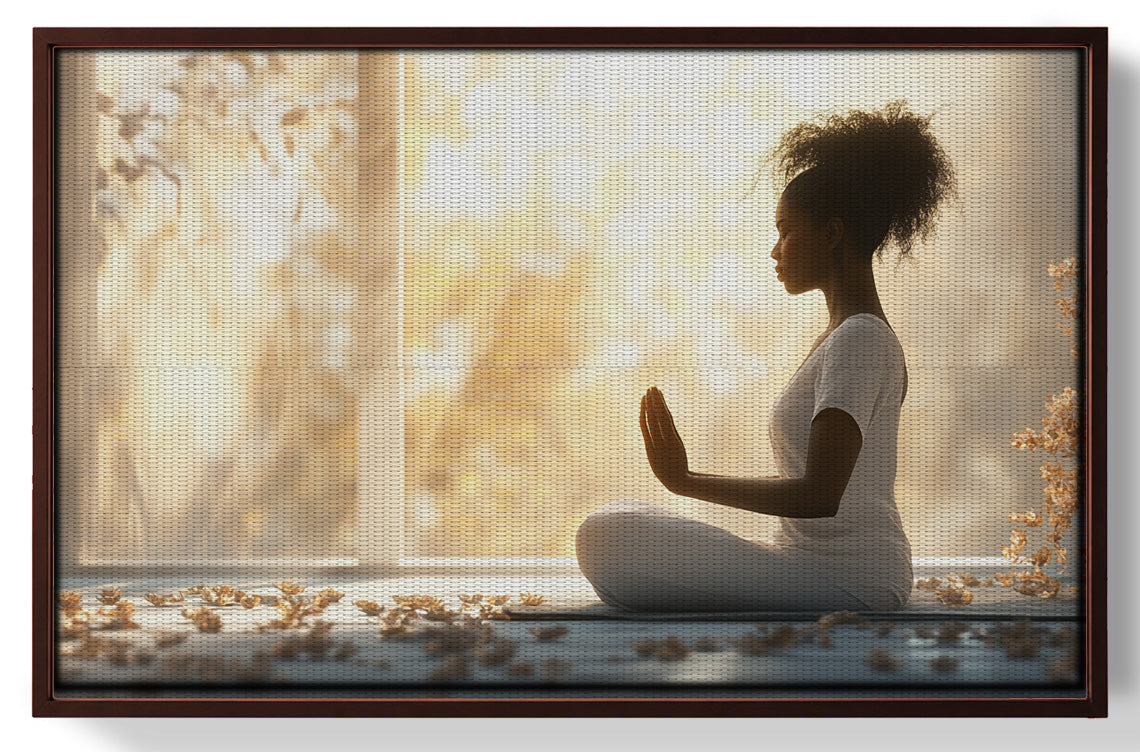 Black Girl Meditation Room Black children wall art view 31