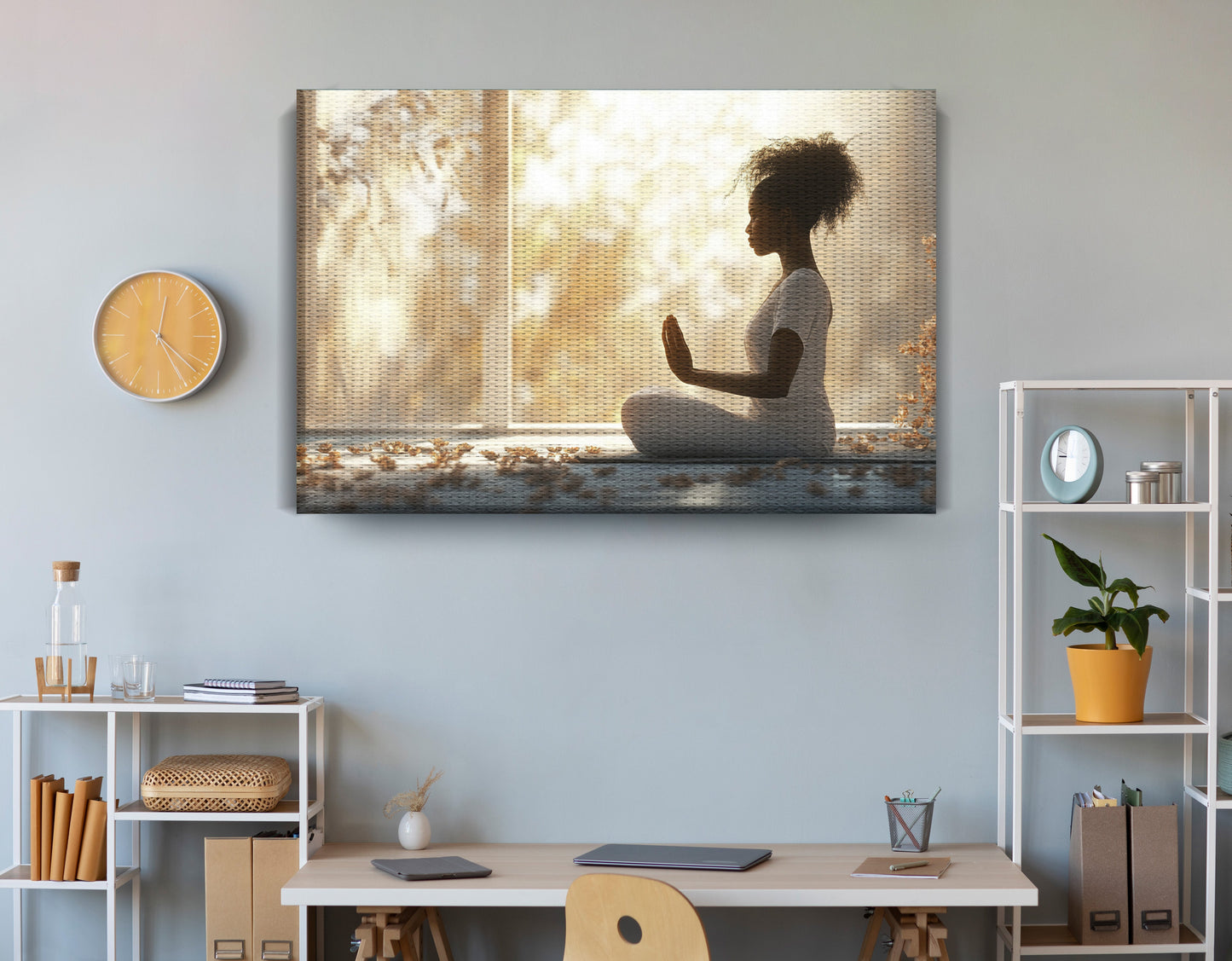 Black Girl Meditation Room Black children wall art view 18