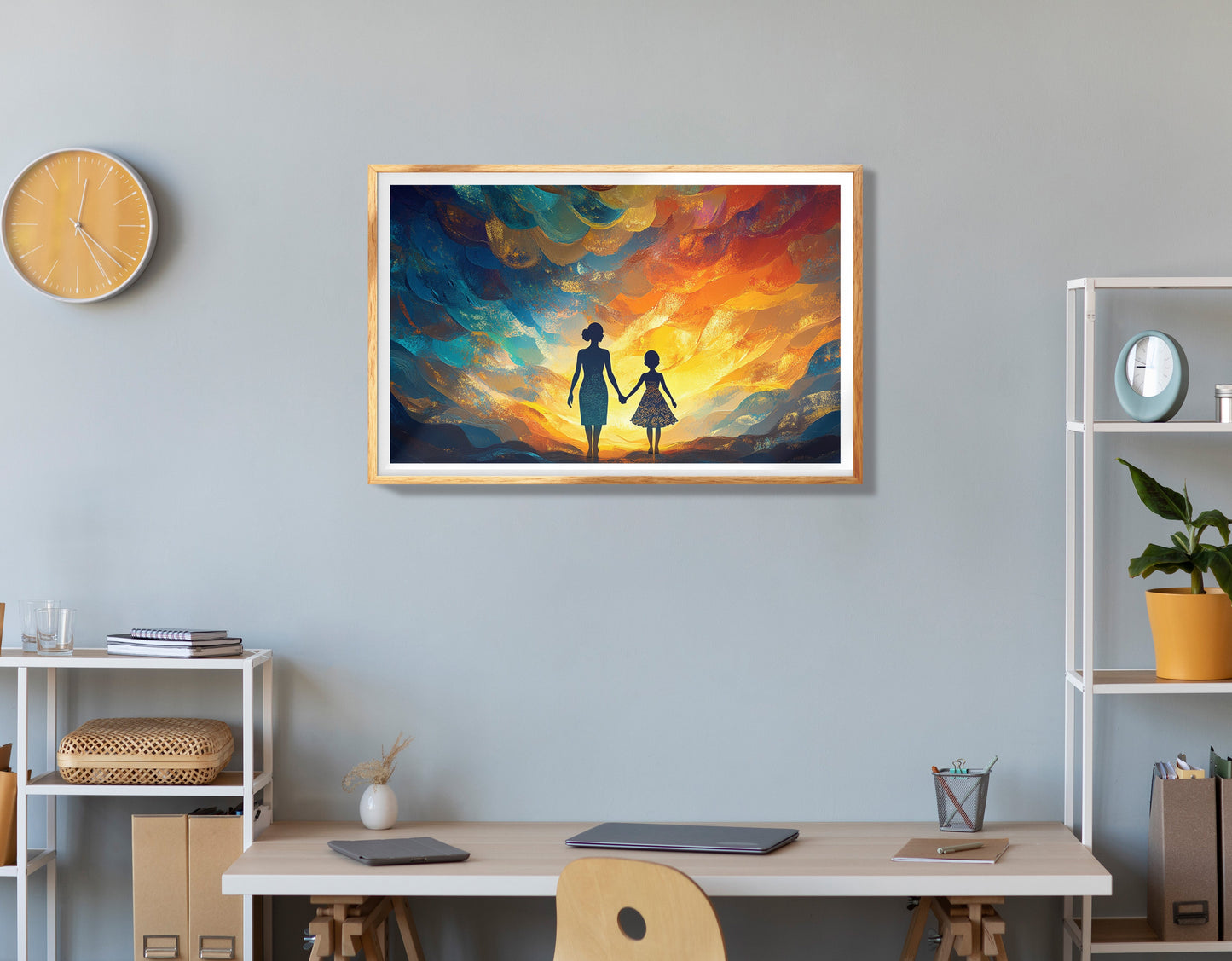 Black Family Silhouette Black family wall art view 78