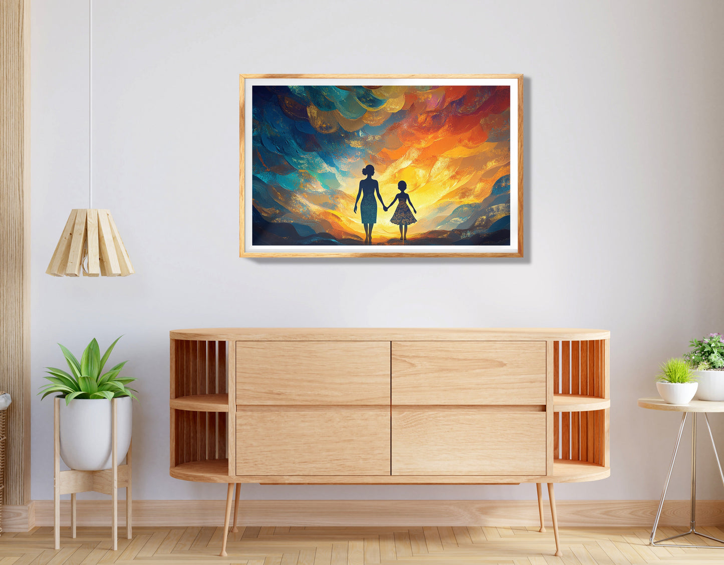 Black Family Silhouette Black family wall art view 74
