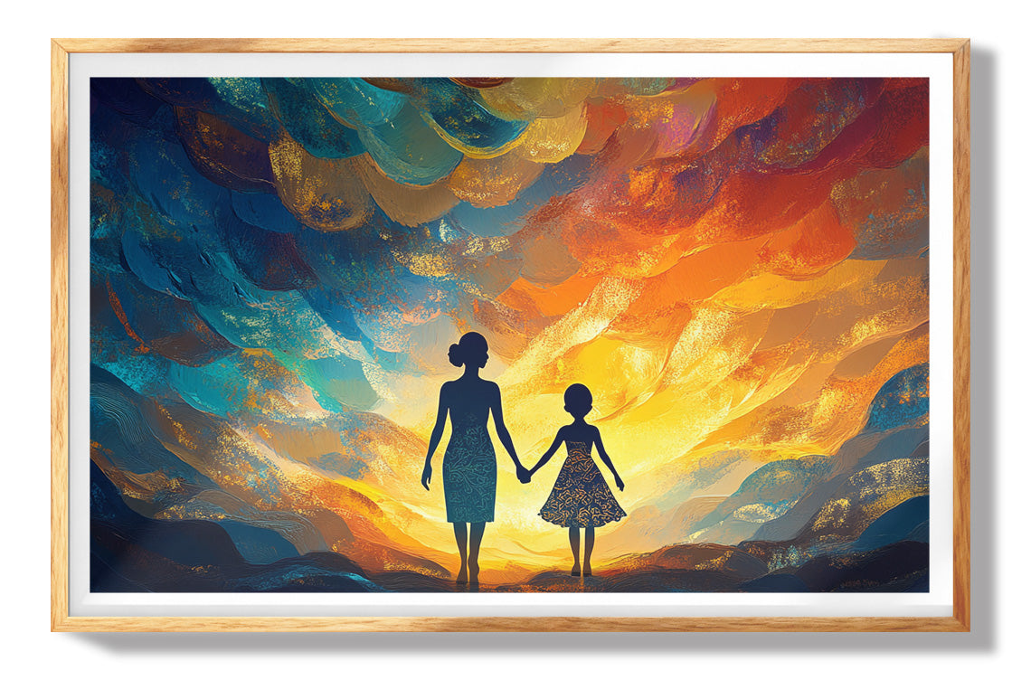 Black Family Silhouette Black family wall art view 73
