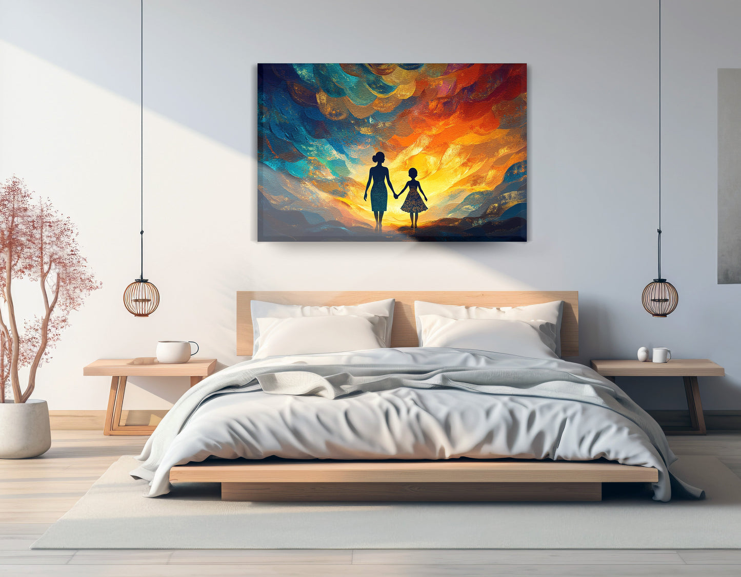 Black Children Sunset Black children wall art displayed as bedroom wall decor