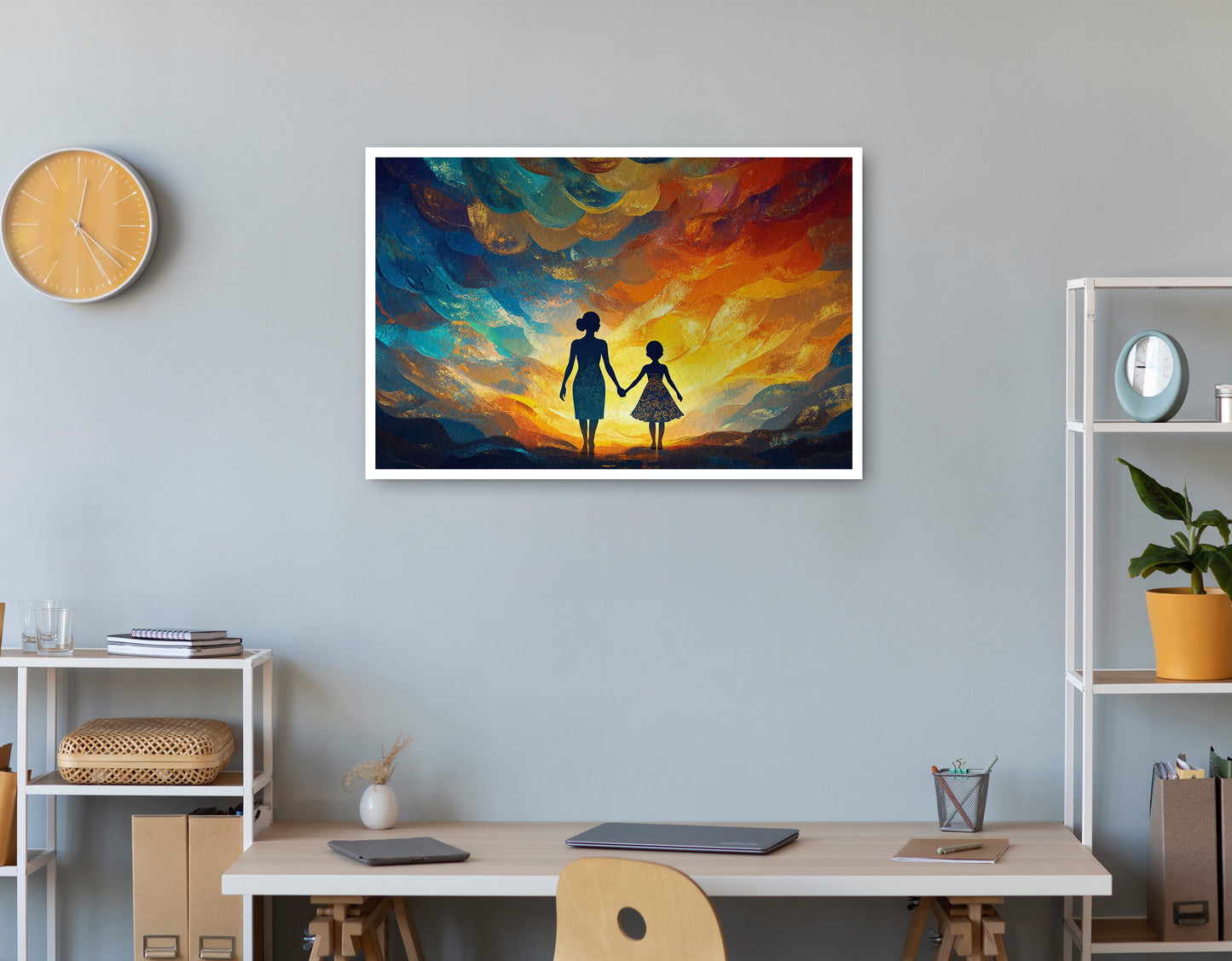 Black Children Sunset Black children wall art print view