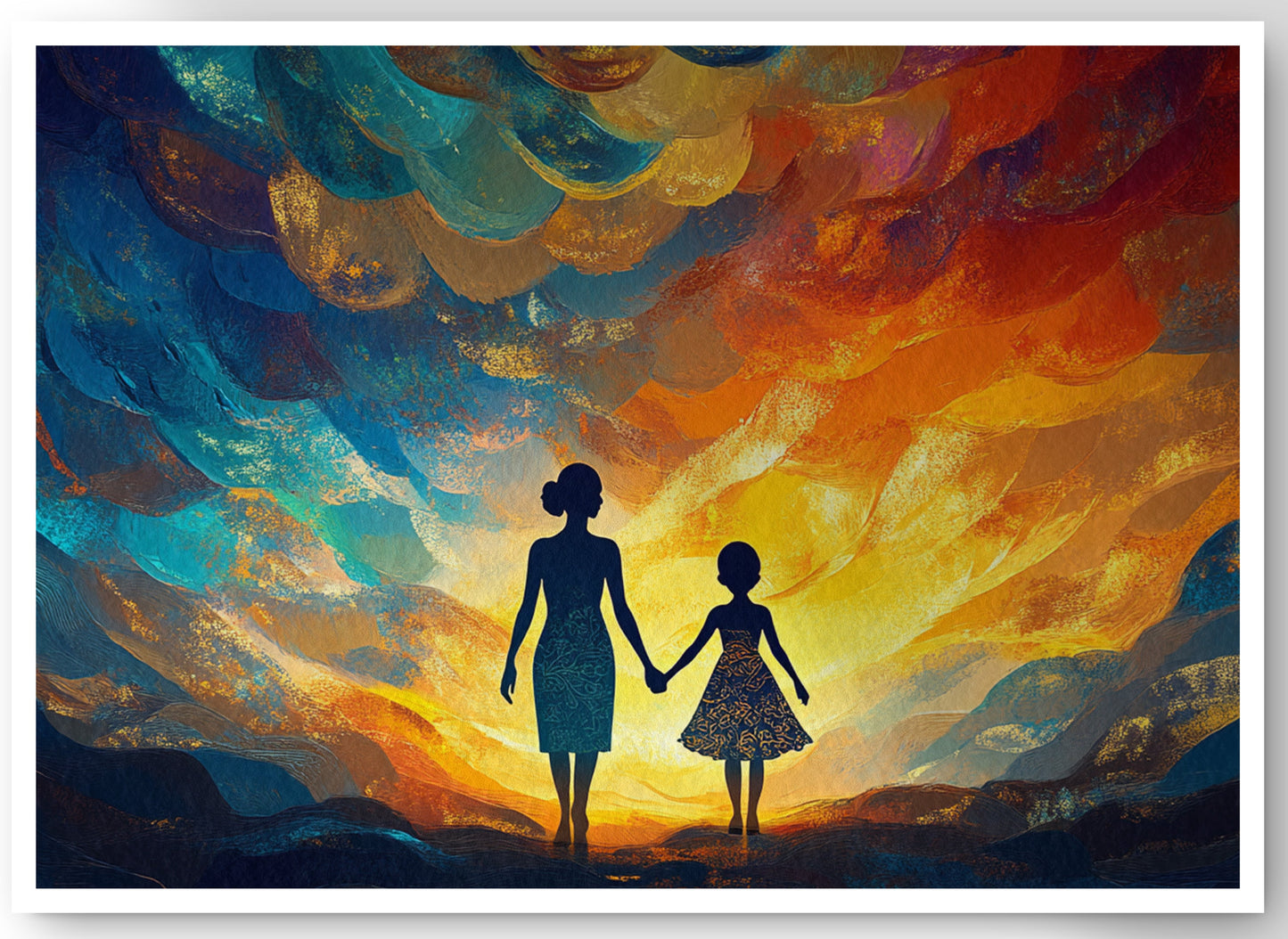 Black Children Sunset Black children wall art canvas print by MoomZee Artwork