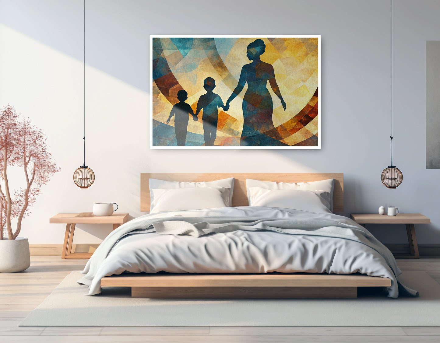 Black Family Silhouette Black family wall art artwork view