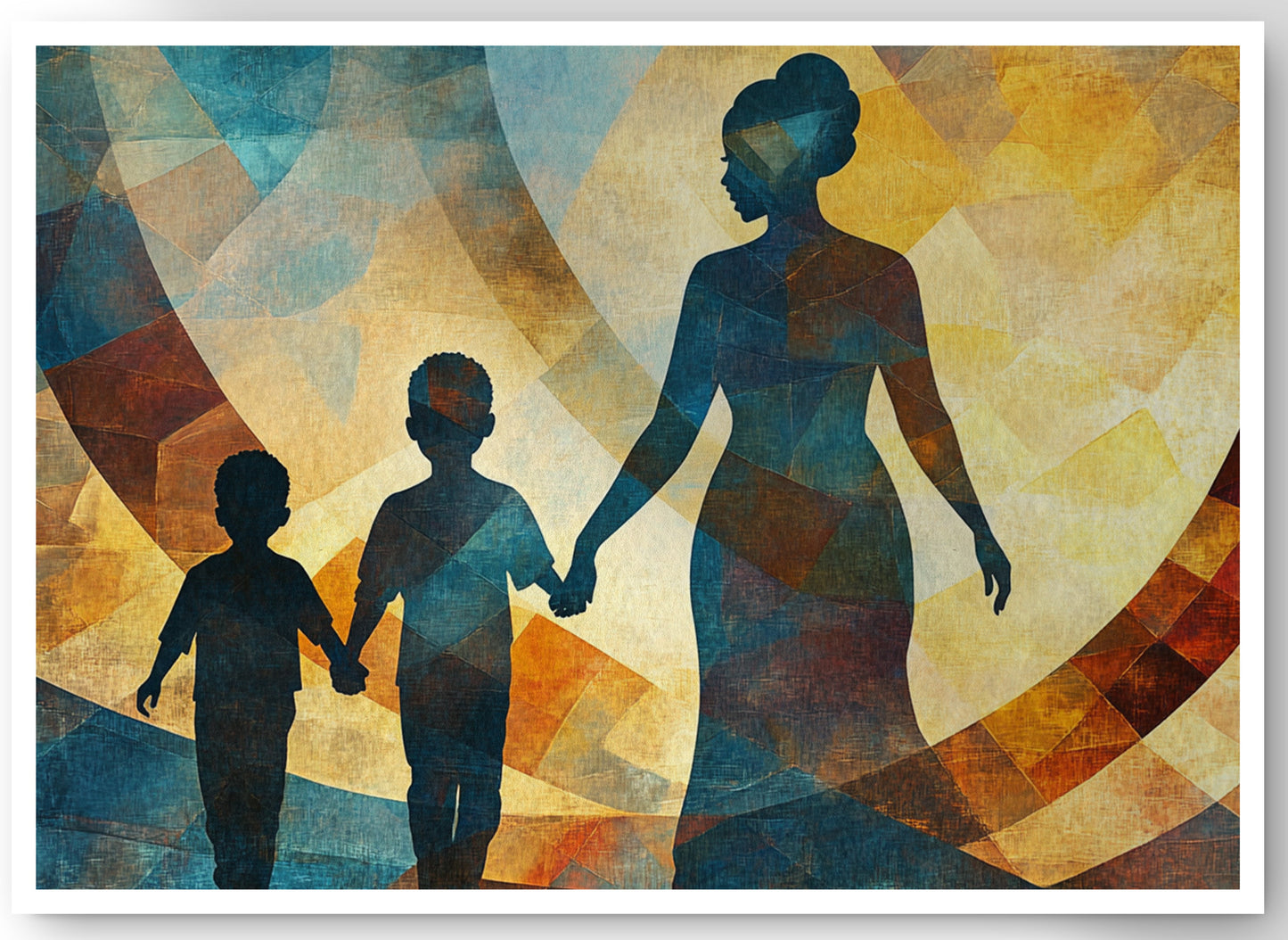Black Family Silhouette Black family wall art canvas print by MoomZee Artwork