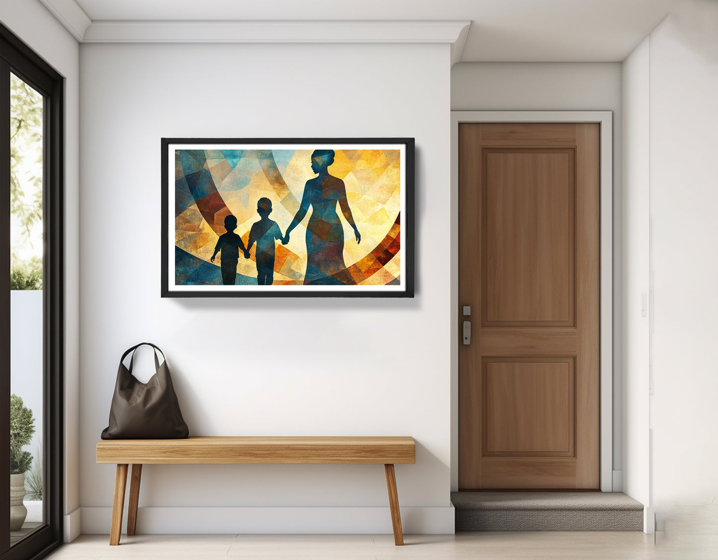 Black Family Silhouette Black family wall art view 71