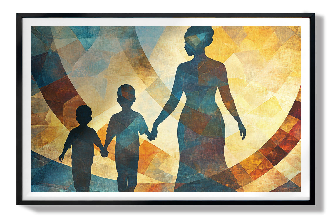 Black Family Silhouette Black family wall art view 67