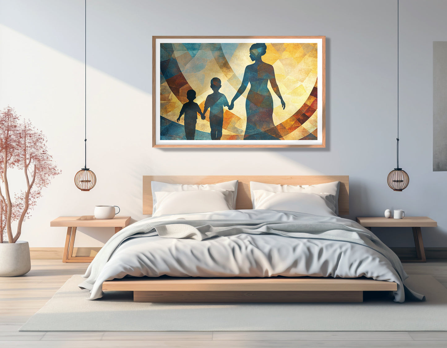 Black Family Silhouette Black family wall art view 81