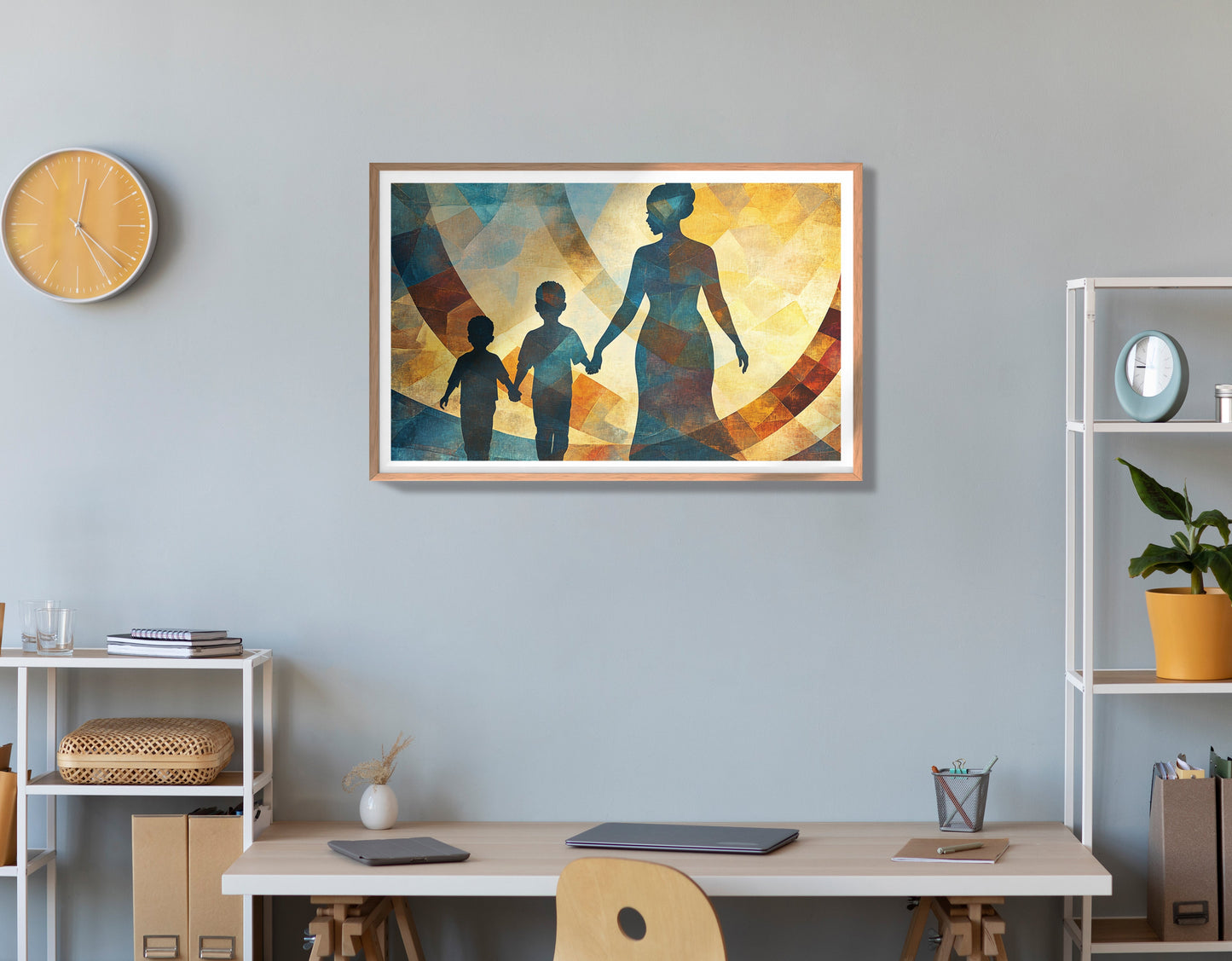 Black Family Silhouette Black family wall art view 84