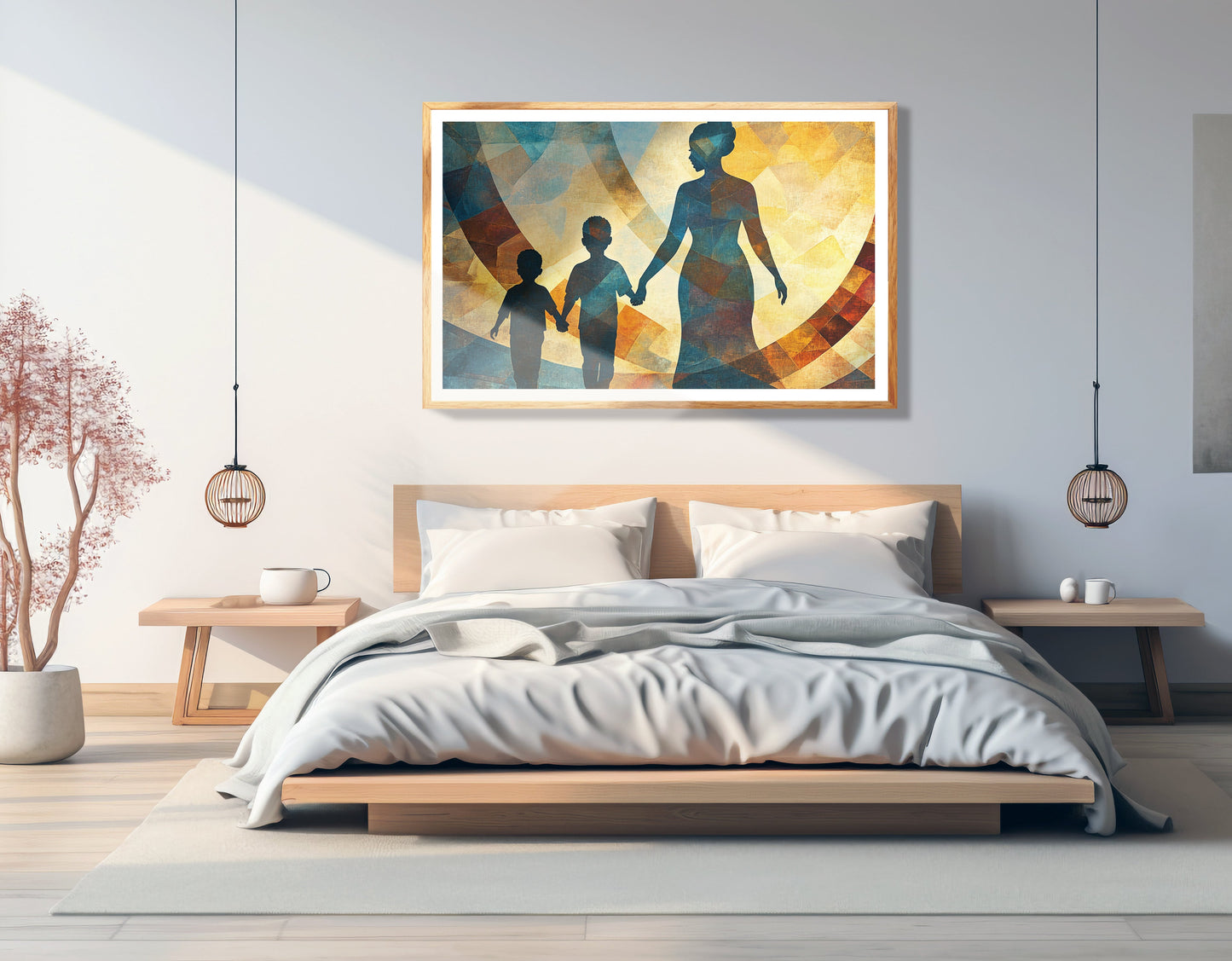 Black Family Silhouette Black family wall art view 75
