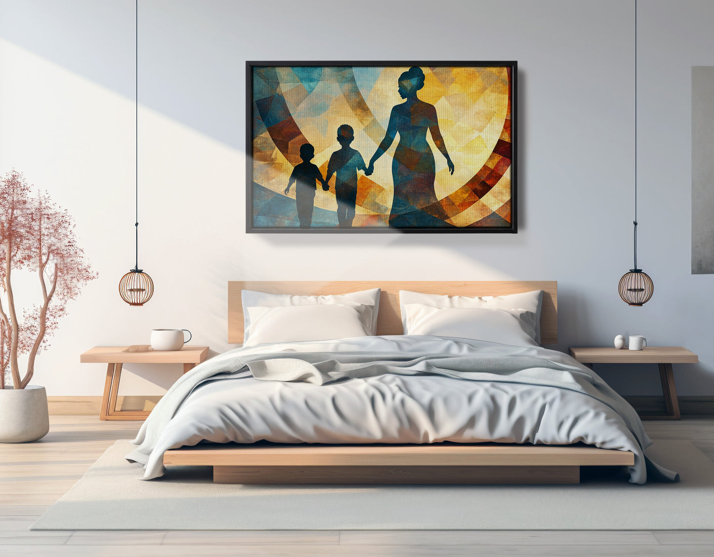 Black Family Silhouette Black family wall art view 27