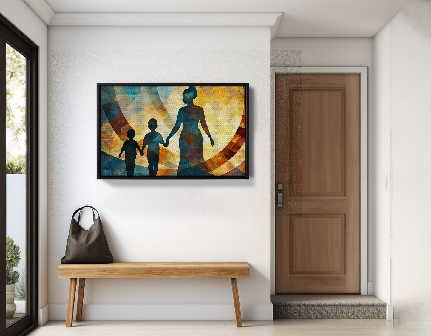 Black Family Silhouette Black family wall art view 29