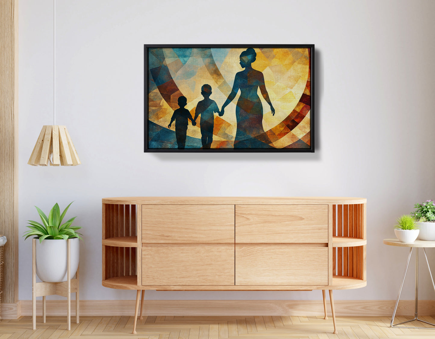 Black Family Silhouette Black family wall art view 26