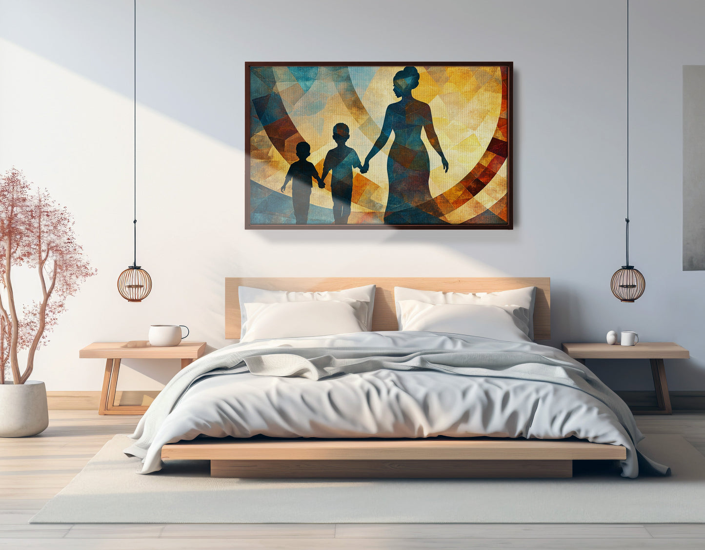 Black Family Silhouette Black family wall art view 33
