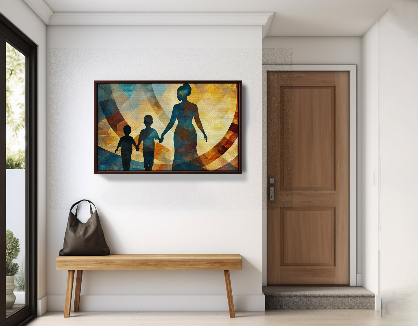 Black Family Silhouette Black family wall art view 35