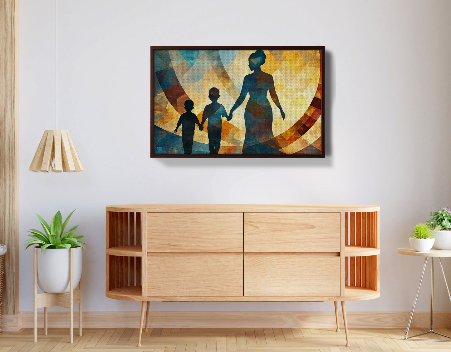 Black Family Silhouette Black family wall art view 32