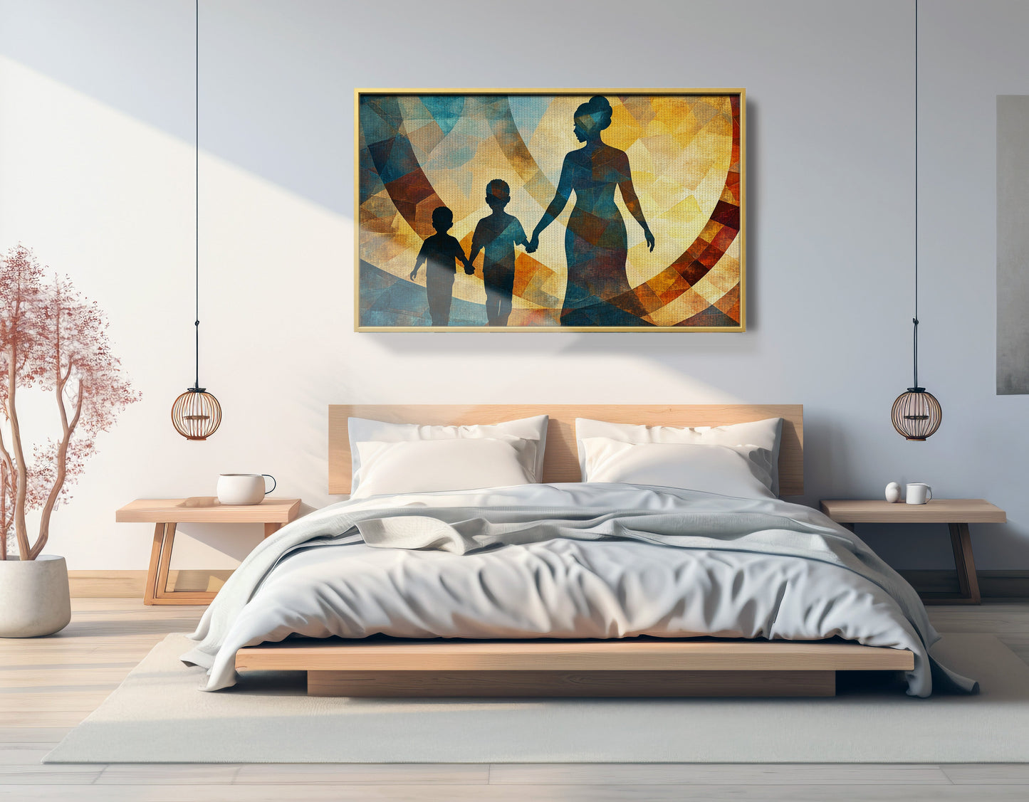 Black Family Silhouette Black family wall art view 39