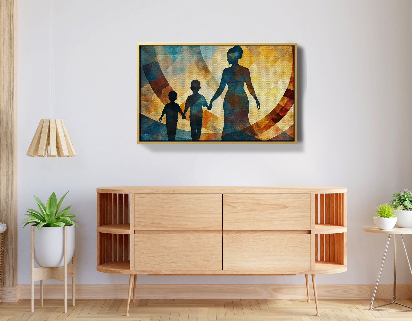 Black Family Silhouette Black family wall art view 38