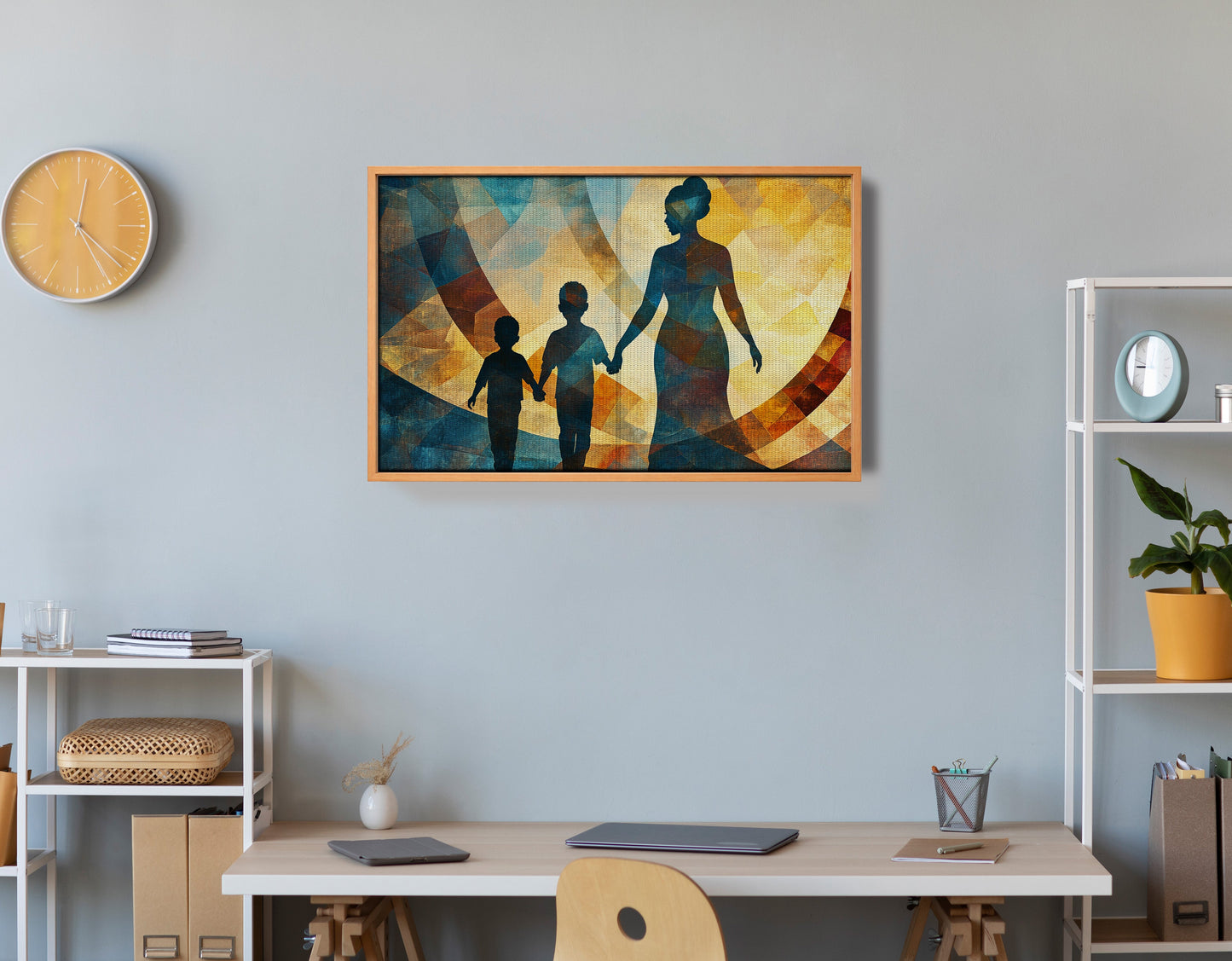 Black Family Silhouette Black family wall art view 48