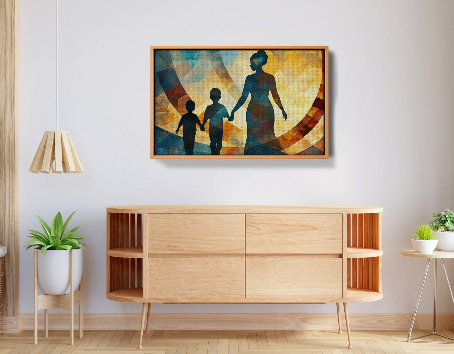 Black Family Silhouette Black family wall art view 44