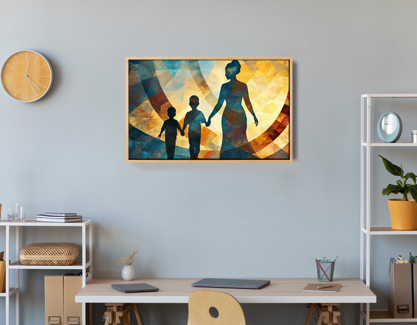Black Family Silhouette Black family wall art view 54