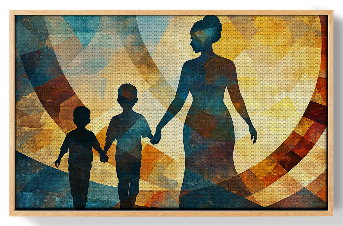 Black Family Silhouette Black family wall art view 49