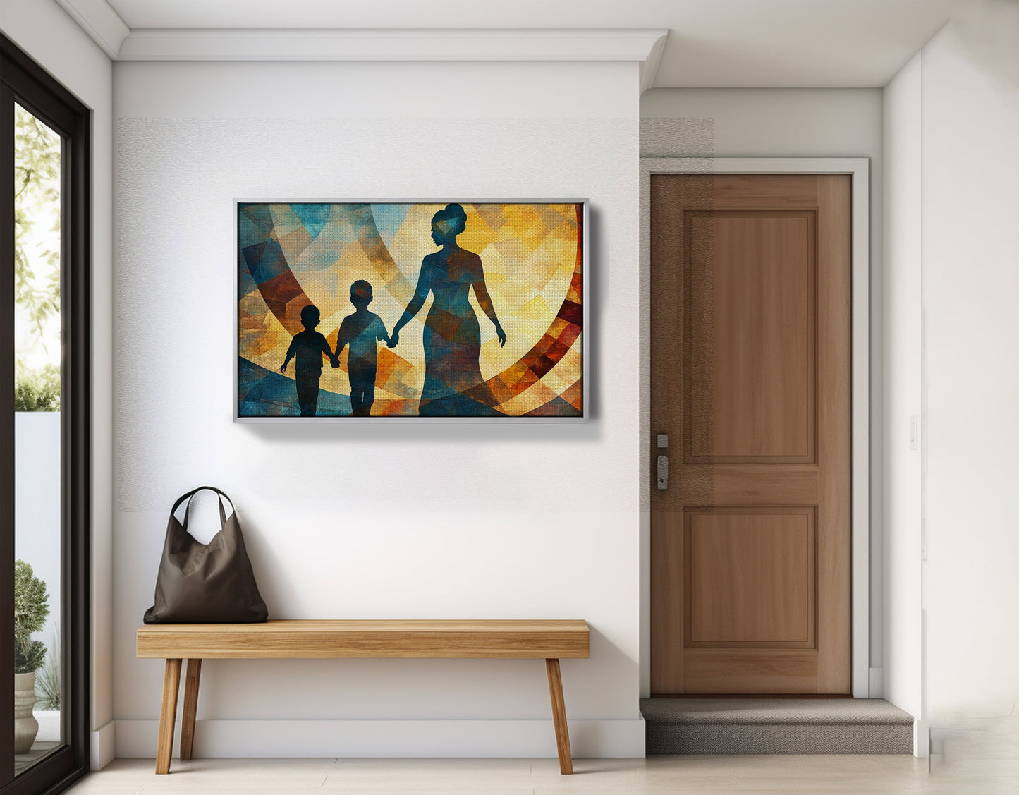 Black Family Silhouette Black family wall art view 59