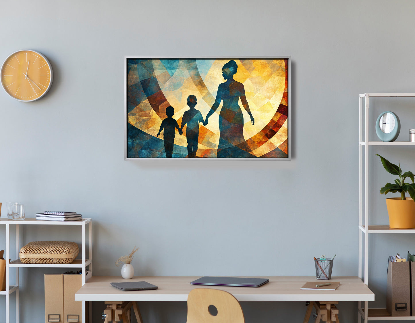 Black Family Silhouette Black family wall art view 60