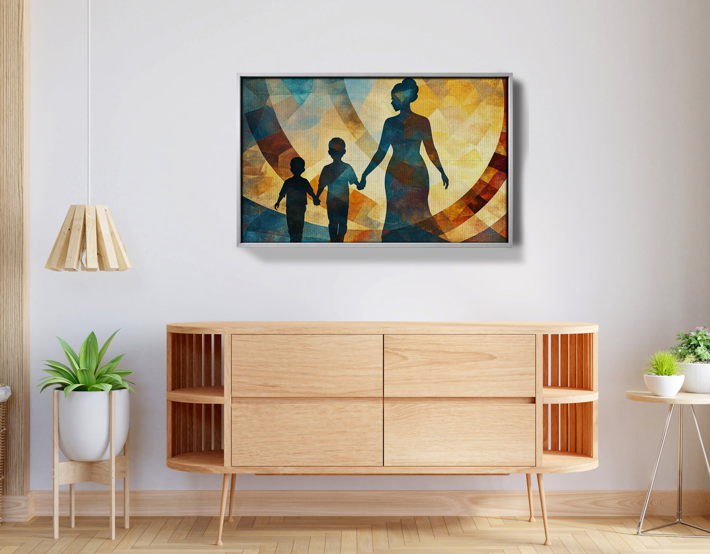 Black Family Silhouette Black family wall art view 56