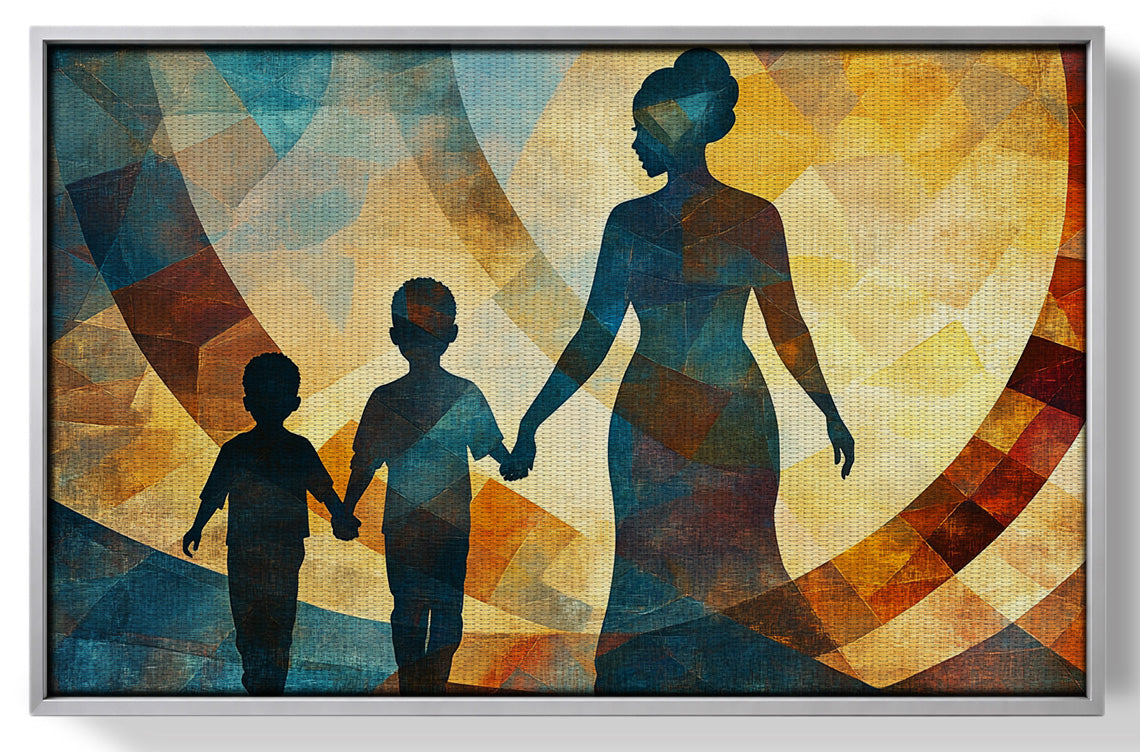 Black Family Silhouette Black family wall art view 55