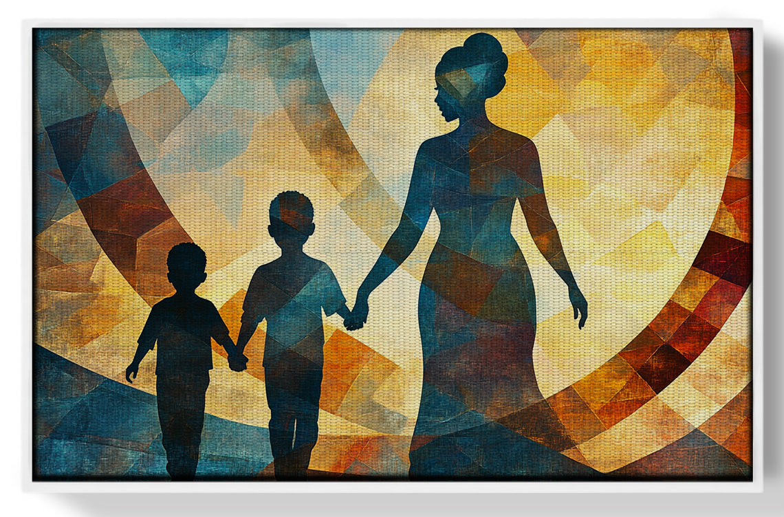 Black Family Silhouette Black family wall art view 61