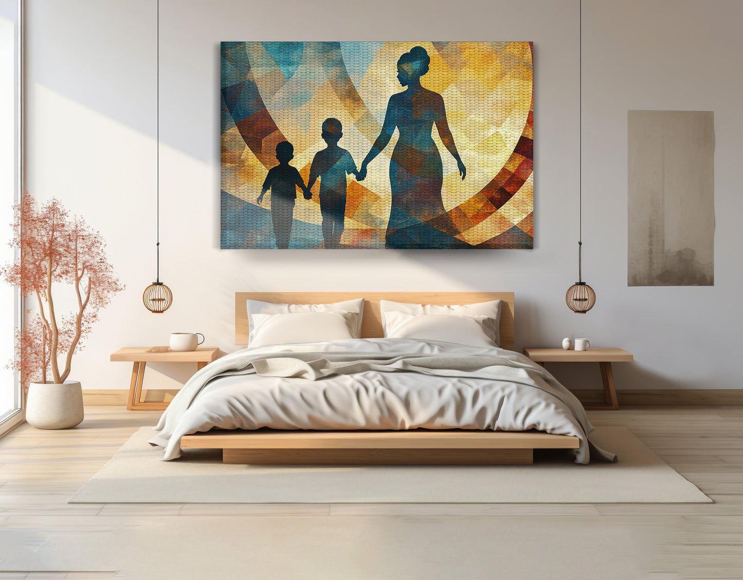 Black Family Silhouette Black family wall art view 15