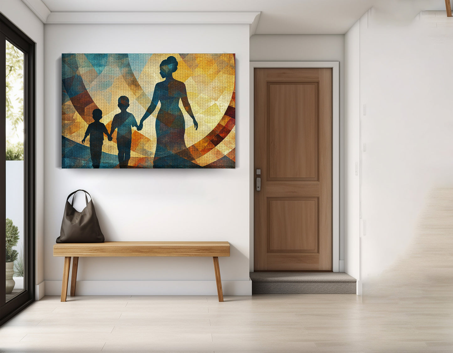 Black Family Silhouette Black family wall art view 17