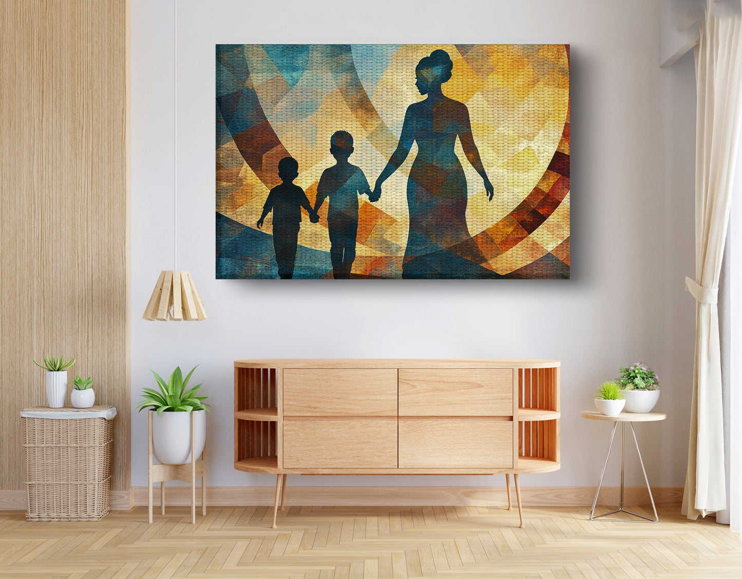 Black Family Silhouette Black family wall art view 14