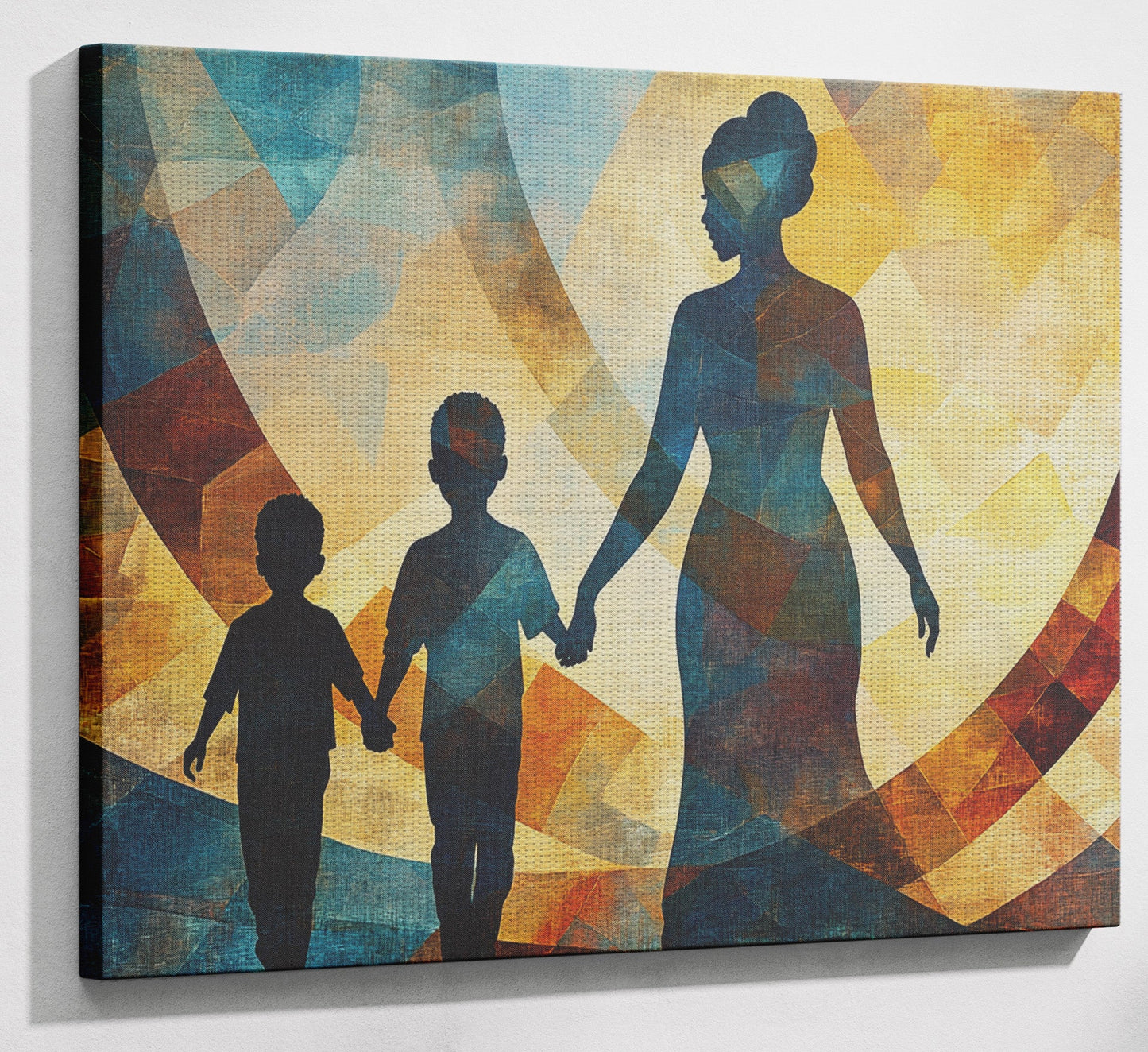 Black Family Silhouette Black family wall art view 13