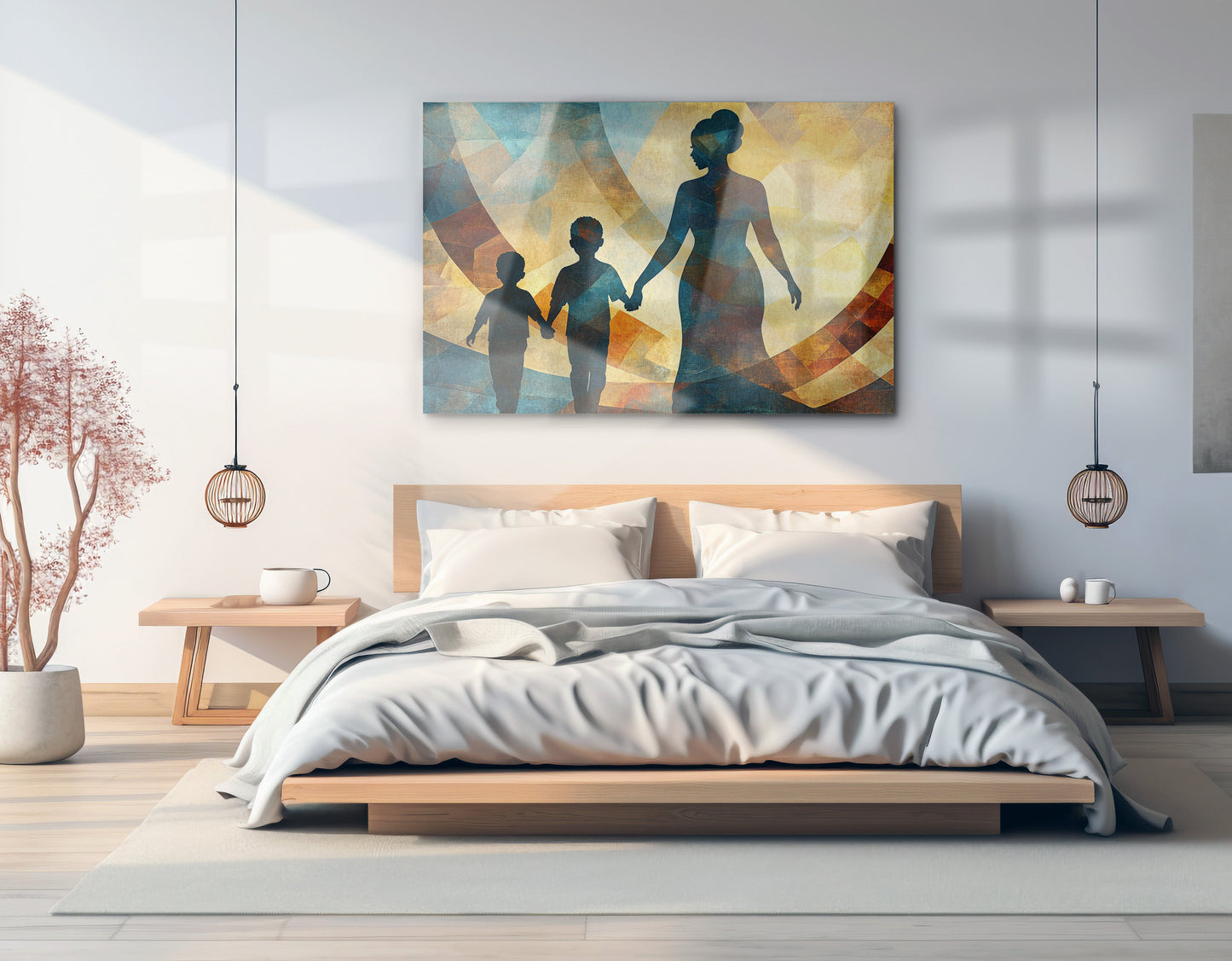 Black Family Silhouette Black family wall art view 21