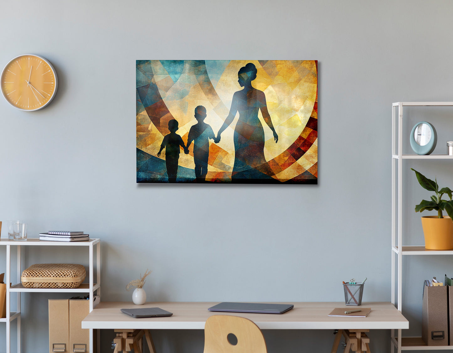 Black Family Silhouette Black family wall art view 24