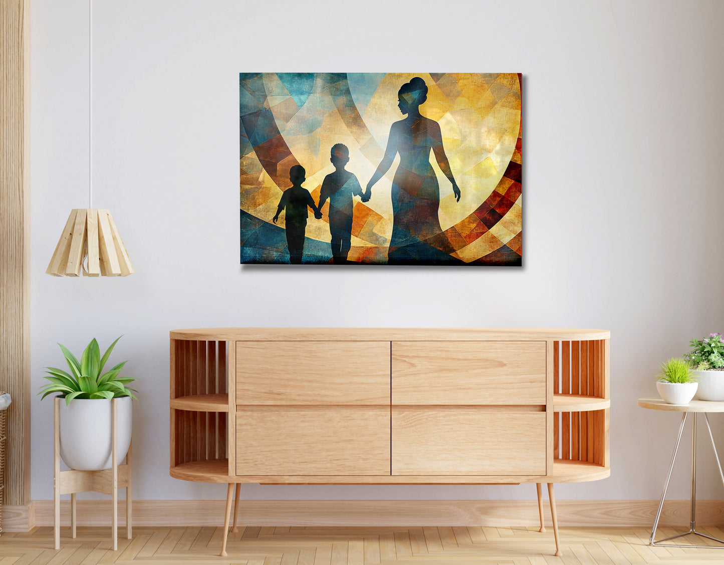 Black Family Silhouette Black family wall art view 20