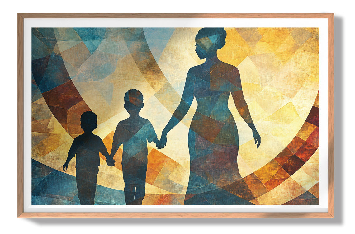 Black Family Silhouette Black family wall art view 79