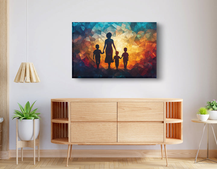 Black Family Stained Glass Wall Art