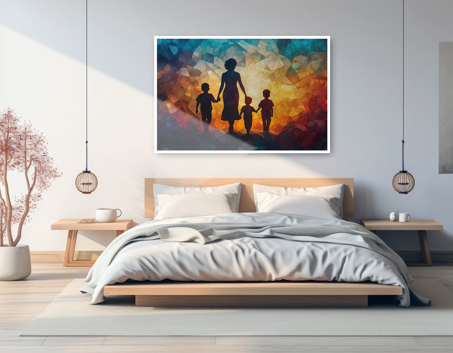 Black Family Stained Glass Black family wall art artwork view