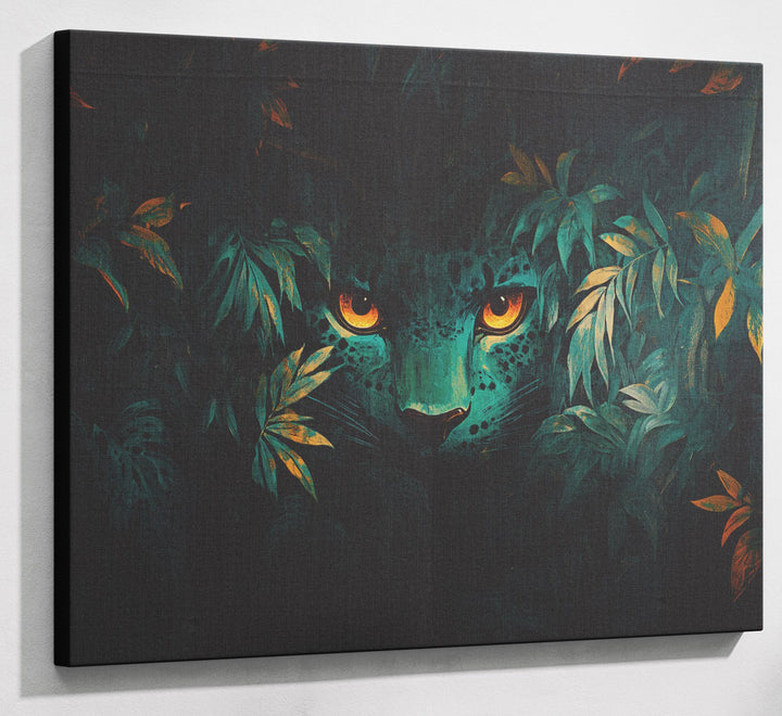 Leopard Jungle Eyes Black African American canvas print canvas print with visible wall art format