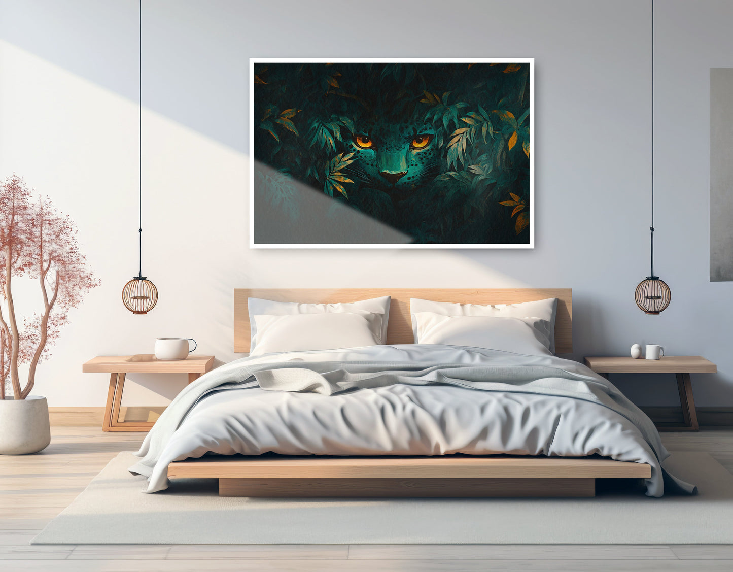 Leopard Jungle Eyes Black African American canvas print artwork view
