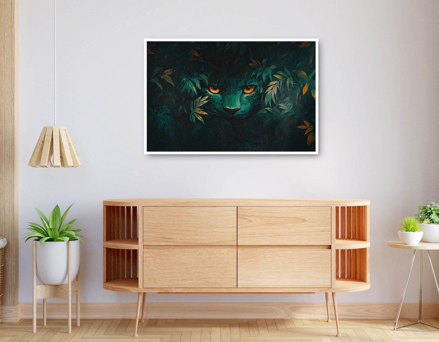 Alternate view of Leopard Jungle Eyes Black African American canvas print