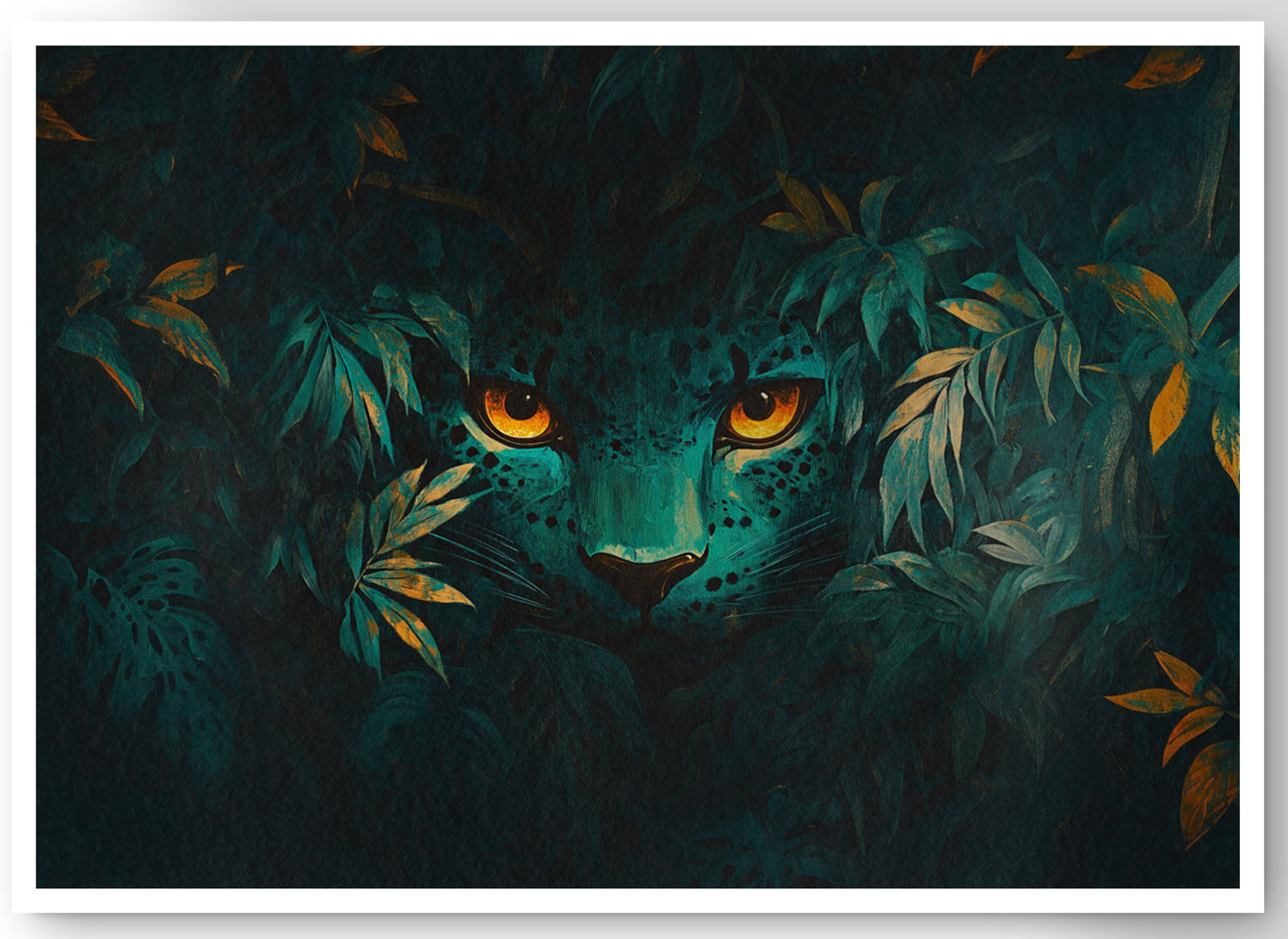 Leopard Jungle Eyes Black African American canvas print by MoomZee Artwork