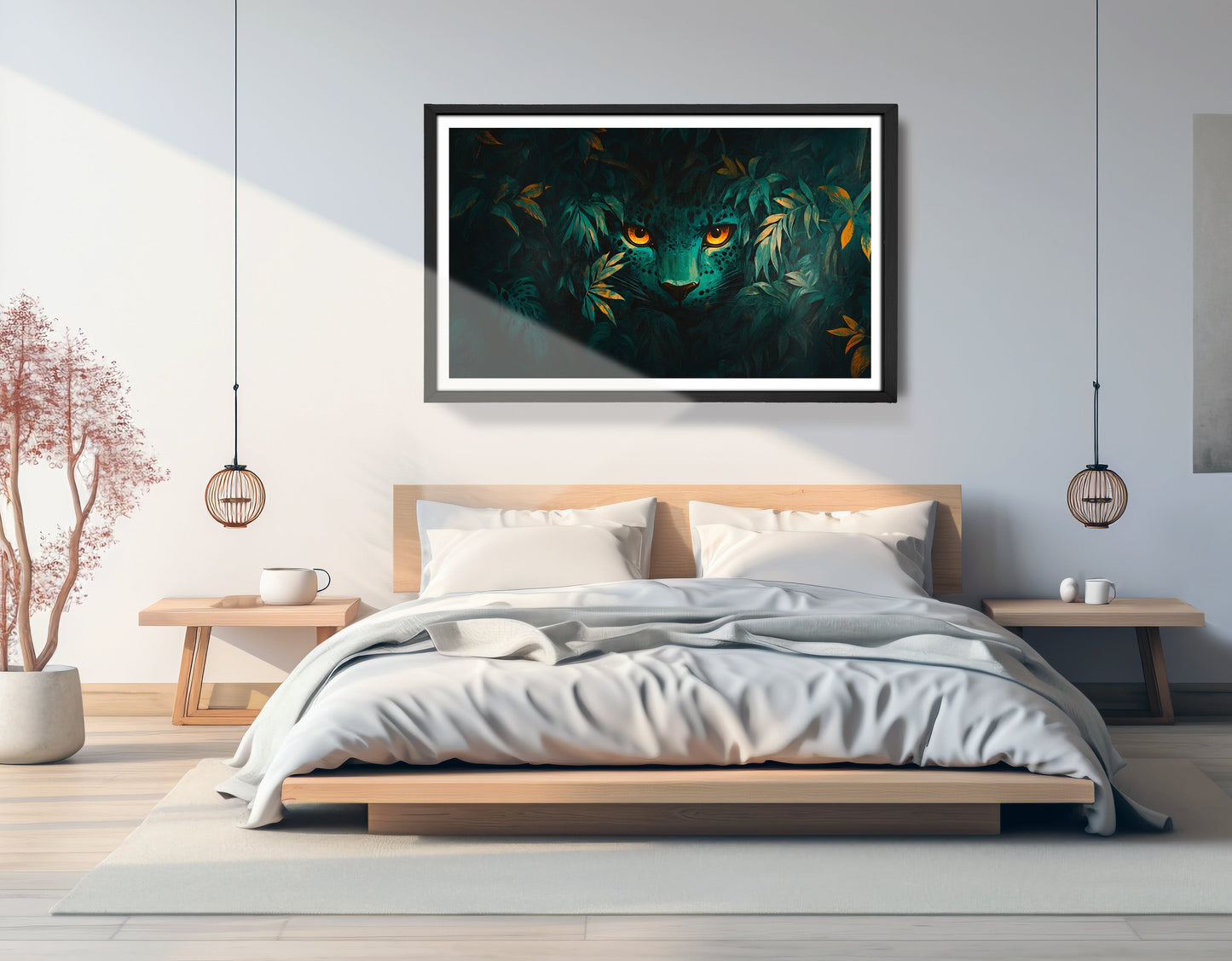 Leopard Jungle Eyes Black African American canvas print view 69