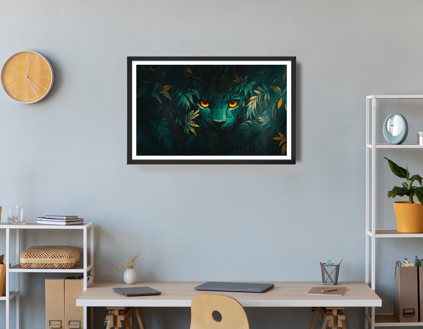 Leopard Jungle Eyes Black African American canvas print view 72