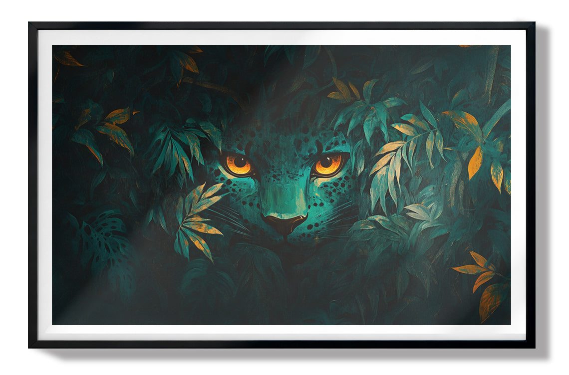 Leopard Jungle Eyes Black African American canvas print view 67