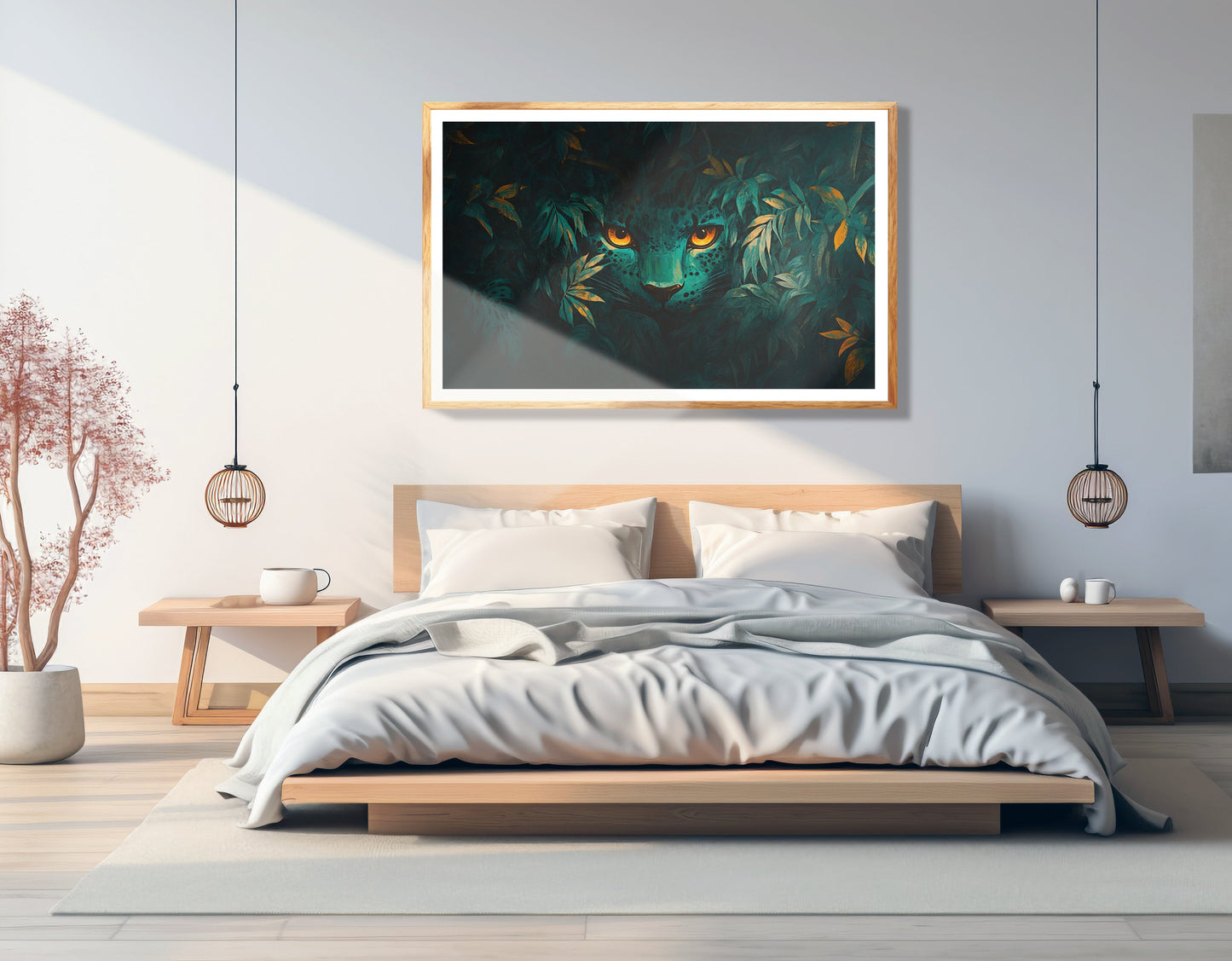 Leopard Jungle Eyes Black African American canvas print view 75